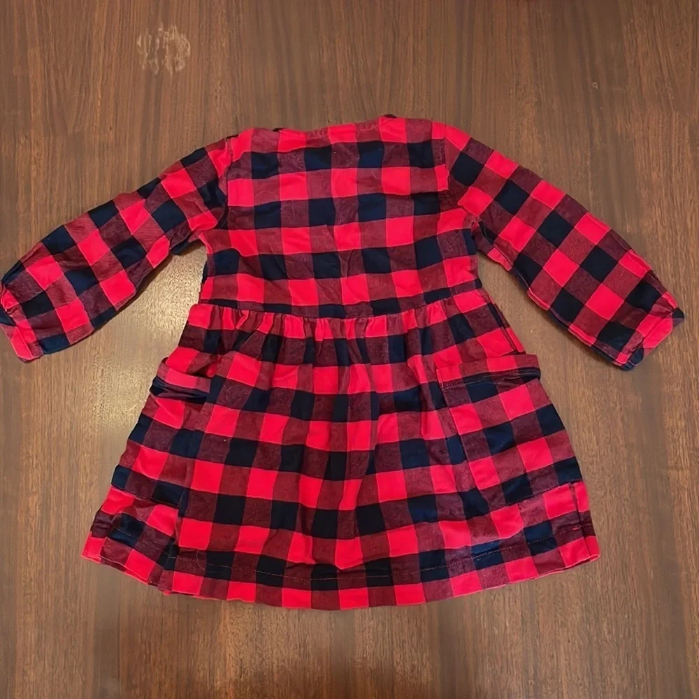 Buffalo plaid dress with diaper cover